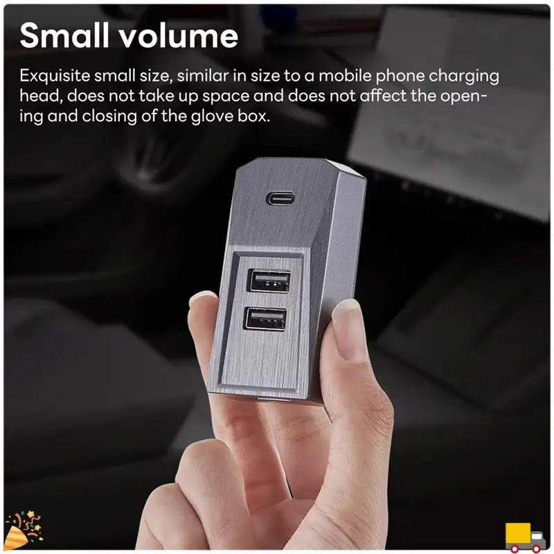 Juniper Glovebox USB Hub For Tesla 2025 Model Y Launch New Model 3 Highland Type-C Port Splitter Docking Station Data