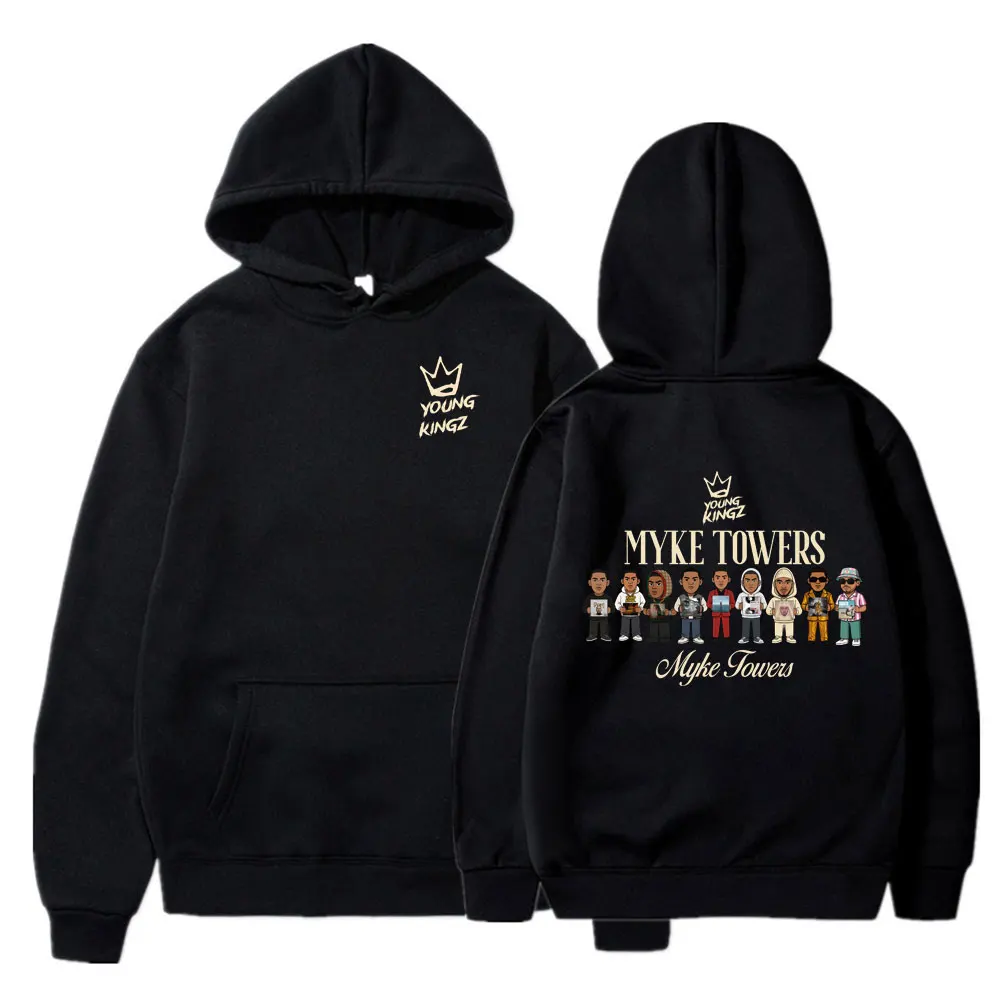 Myke Towers Young Kingz Hoodie Men Women Hip Hop Reggaeton Oversized Sweatshirt