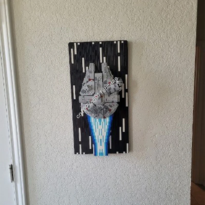 1493 Stück MOC Wanddisplay Star Battle STEM Lernbauset Bausteine Weihnachtsgeschenk