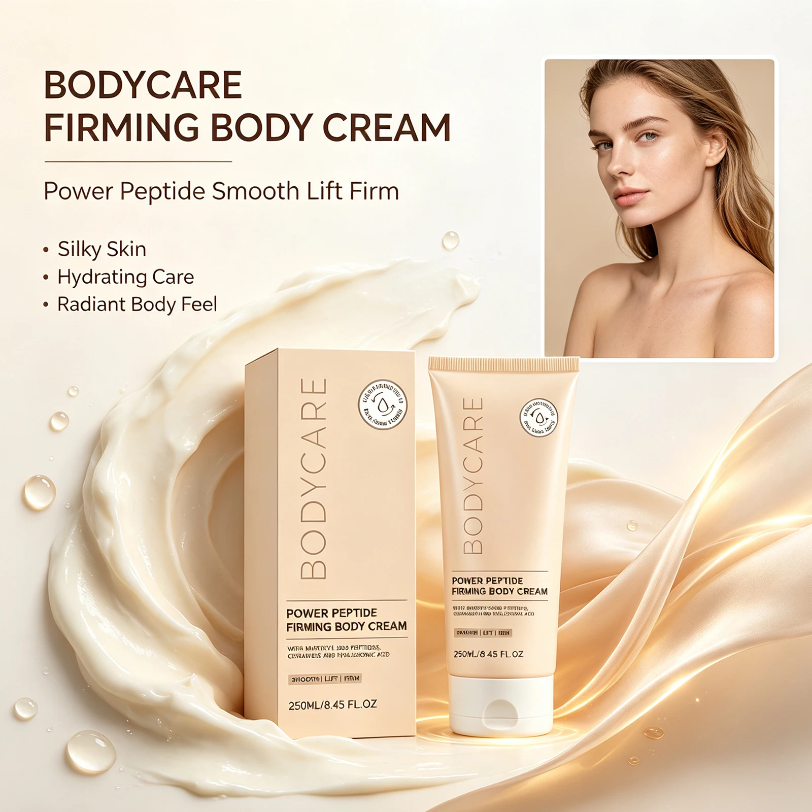 250ml Firming Body Cream  Long Lasting Water Locking Smooth Tender Skin Firm Loose Skin Brighten Body Complexion Daily Care