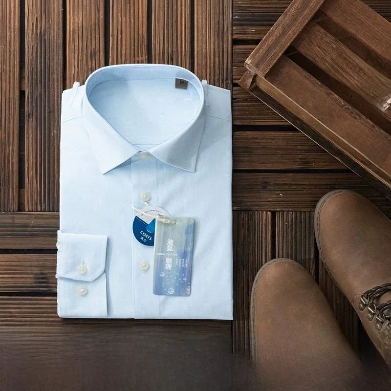 

Мужской повседневный воротник Wior, длинный бархатный хлопковый воротник с вышивкой, против морщин, жидкий аммиак, высококачественный цветочный осенний Busin S...