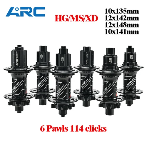 ARC 32 agujeros 6 trinquetes 009 MTB Hub 10x135 12x142 12x148 10x141 aleación de aluminio BOOST Hub freno de disco para HG Micro Spline XD 8-12 V