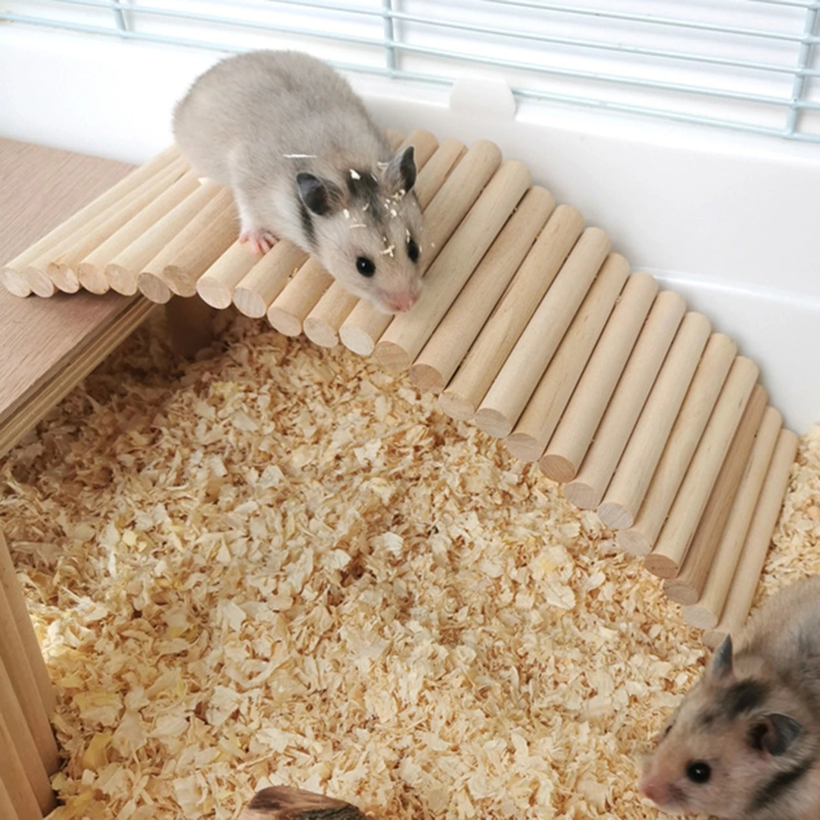 

Wooden Hamster Stair Fence Baby Ladder Platform Pet Climbing Toys Cage Ornament Small Animal House Natural Chewable