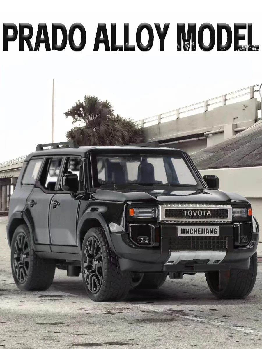 

1/32 Toyota PRADO Land Cruiser Alloy Car Model Diecast Metal Off-road Vehicle Car Model Simulation Sound and Light Kids Toy Gift