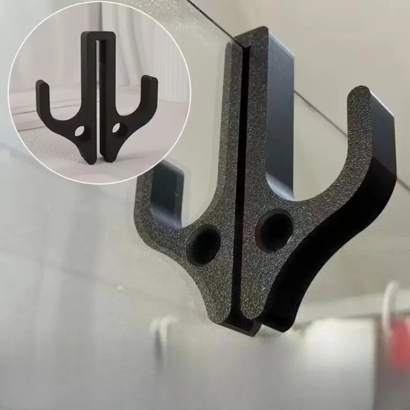 Bohrfreie Duschtürhaken, doppelseitiger Glashalter, strapazierfähig, platzsparend, Badezimmer-Organizer für Handtücher, Bademäntel, Kleidung