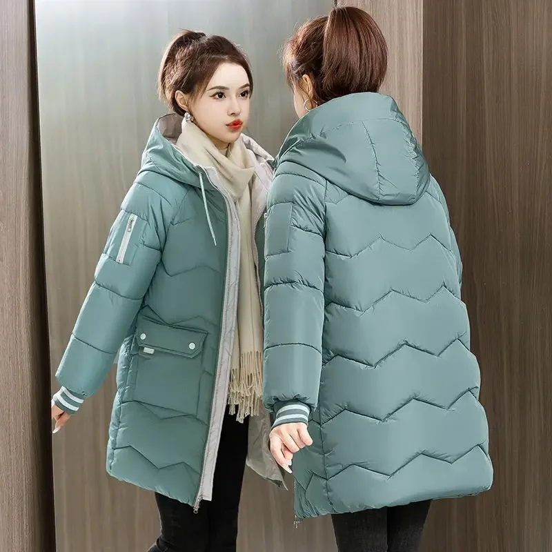 Women's Plus Size Long Down Cotton Jacket 2024 New Arrival Thickening Winter Coat Outwear Down Jacket Women