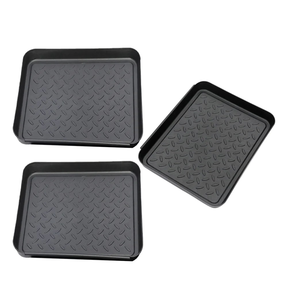 3 Pcs Shoe Tray Potted Plant Plate Sundries Household Boots Pad Stuff Storage Plastic Trays for Plants Shoes