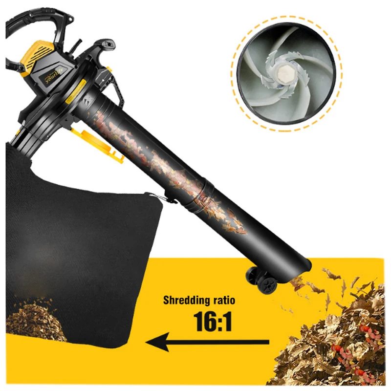 High-quality Professional High-power Brushless Motor 3-in- 1Adjustable Portable Leaf Blowing Suction Shredding Functions