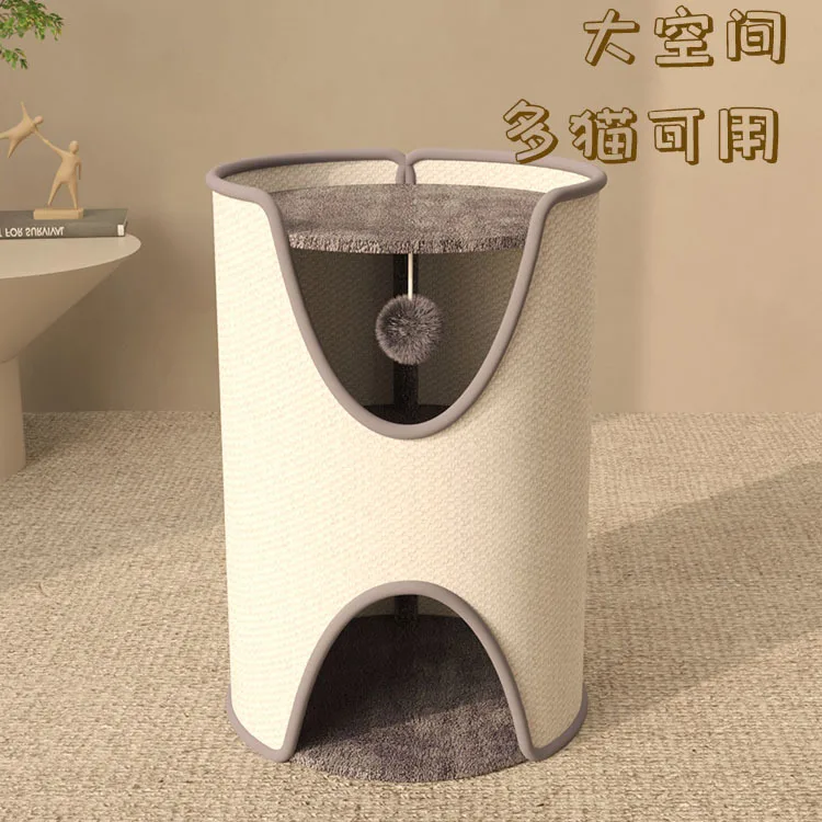 Tree hole sisal bucket cat nest cat scratching board cat climbing frame integrated does not occupy four seasons