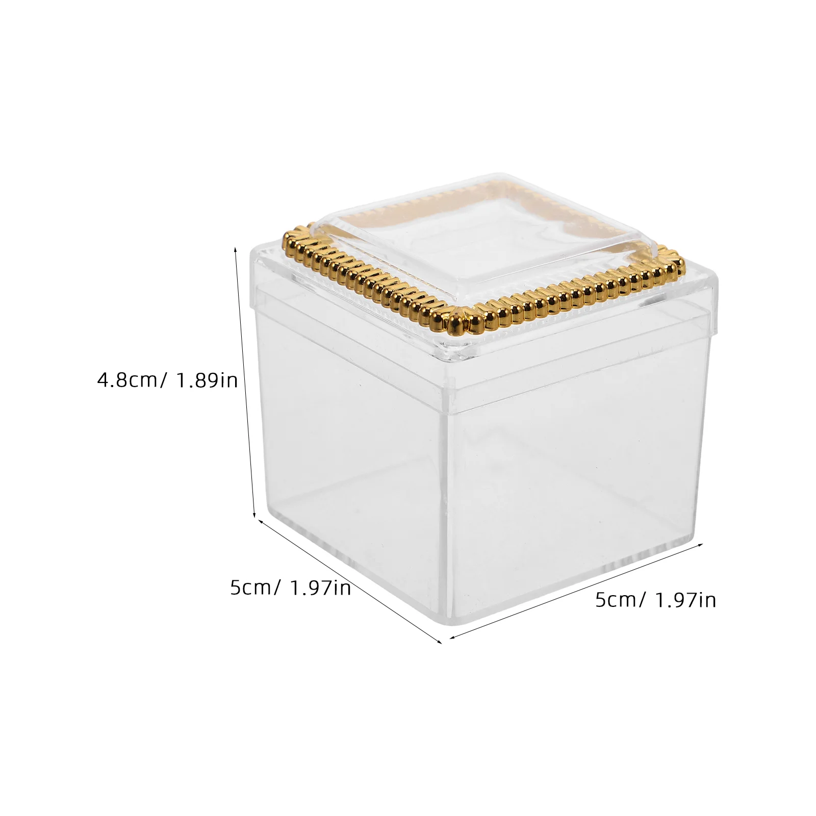 12 قطعة من صناديق الحلوى المربعة الشفافة، حاويات شفافة لحفلات الزفاف، شوكولاتة الزفاف، تخزين المجوهرات، صندوق حلوى شفاف مربع