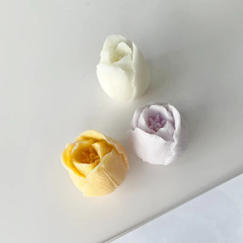 Flower Aroma Candle Mold DIY Flowers Handmade Soap Silicone Mold Baking Supplies Decoration Mould