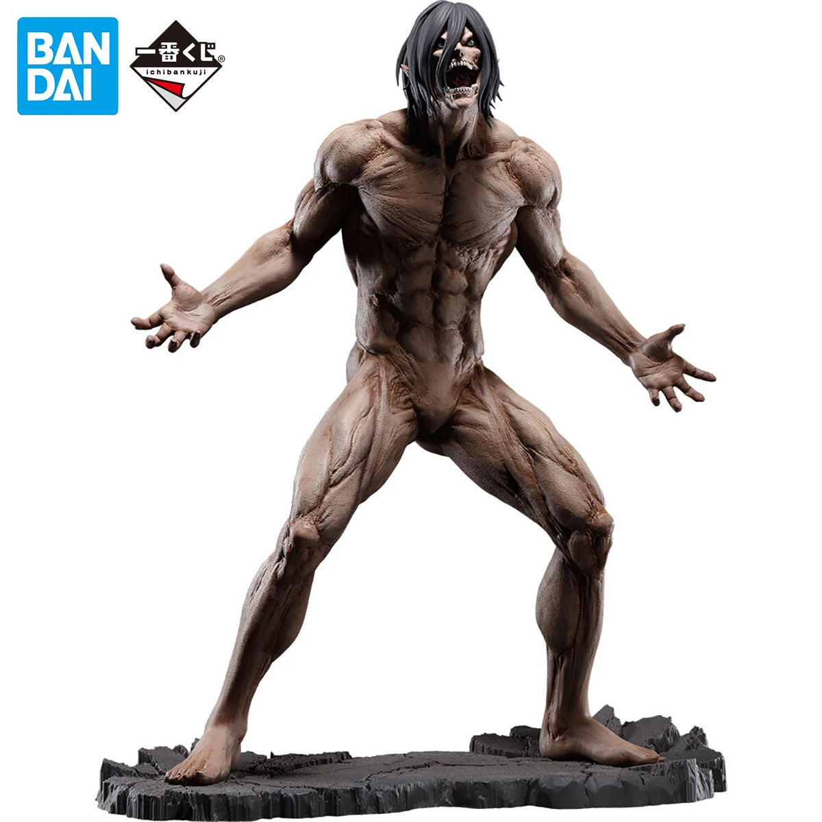 

In Stock Original Bandai Ichiban Kuji Prepainted Mega Impact Shingeki No Kyojin The Final Season Eren Kyojin Model Decoration