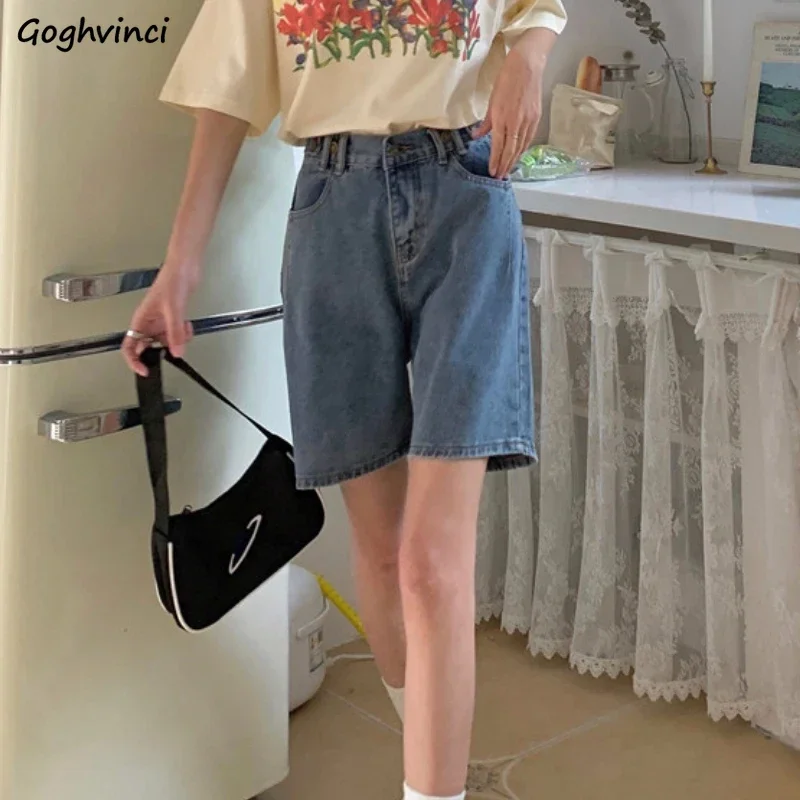 

Повседневные шорты с высокой талией, женские летние джинсовые новые мягкие уличные мешковатые брюки в стиле ретро, минималистичные повседневные карманы, женские Ulzzang