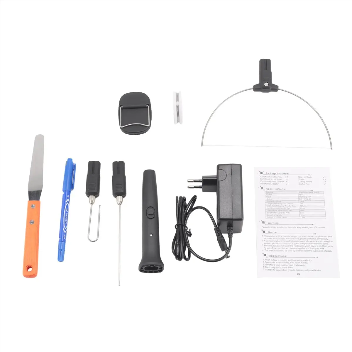 A77K Electric Foam Cutter Kit Foam Cutting Pen 0-300℃ Adjustable Temperature Hot Wire Cutter Cutting Tool Engraver-EU Plug