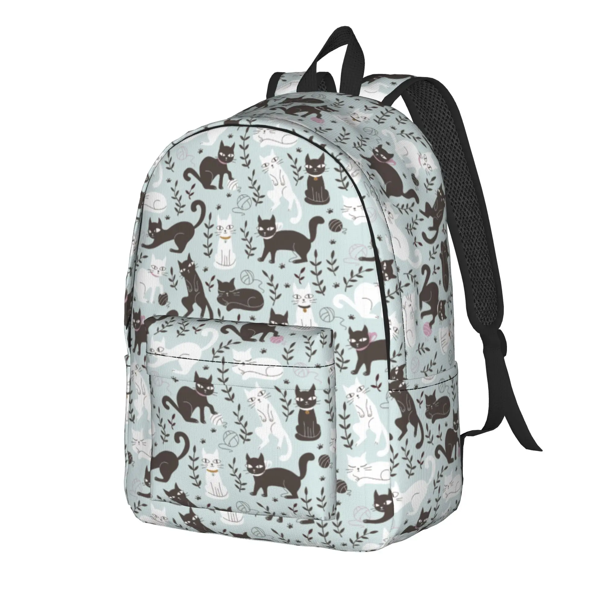 Cartoon Cute Cat Backpack for Men Women Teenage High School Business Daypack Animal Laptop Canvas Bags Sports