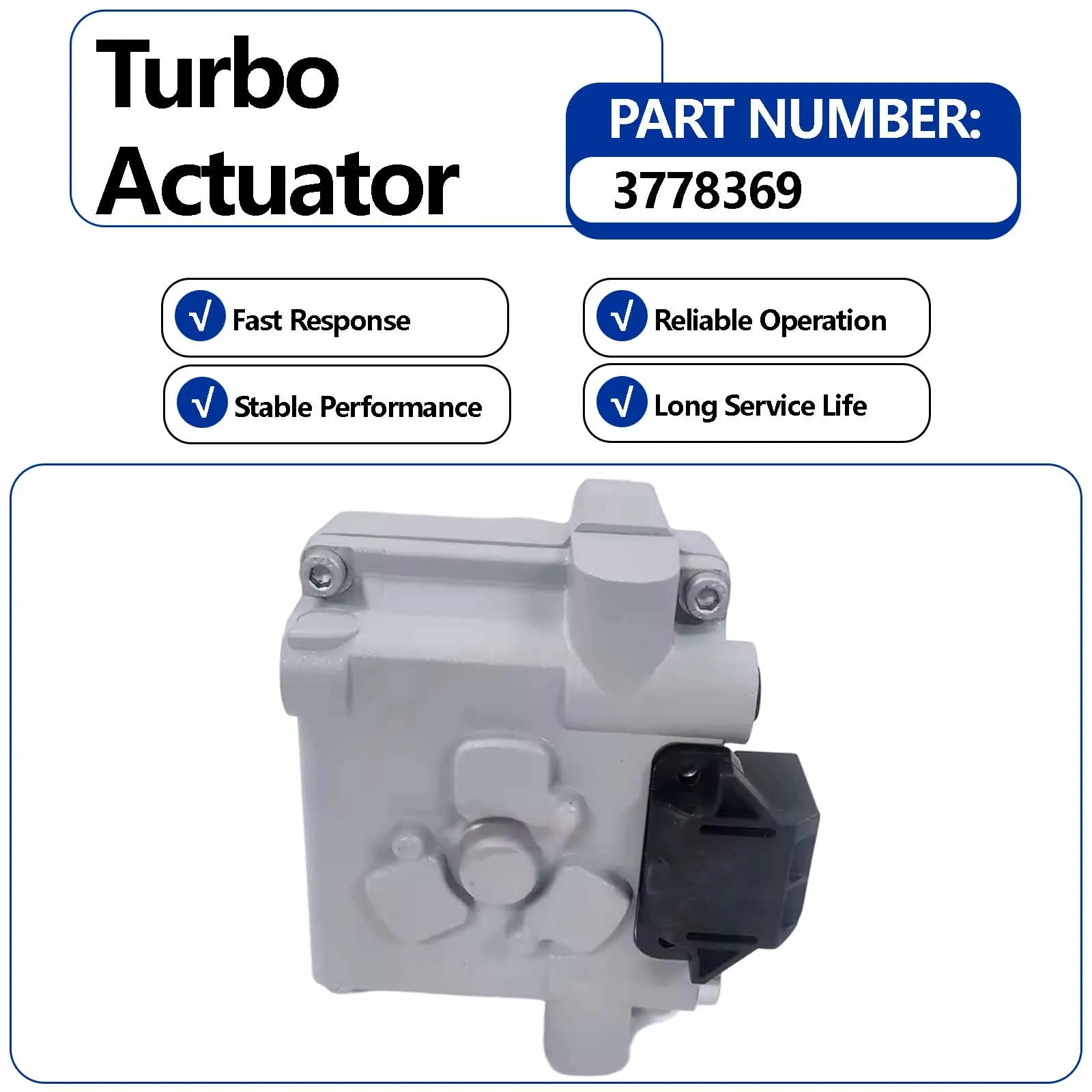 24V Turbo Eletronic Actuator 3778369 For Cummins ISF2.8 2.8L 87K CM2220, TC-5350968 TC-5326247 Diesel HE200 Series (With