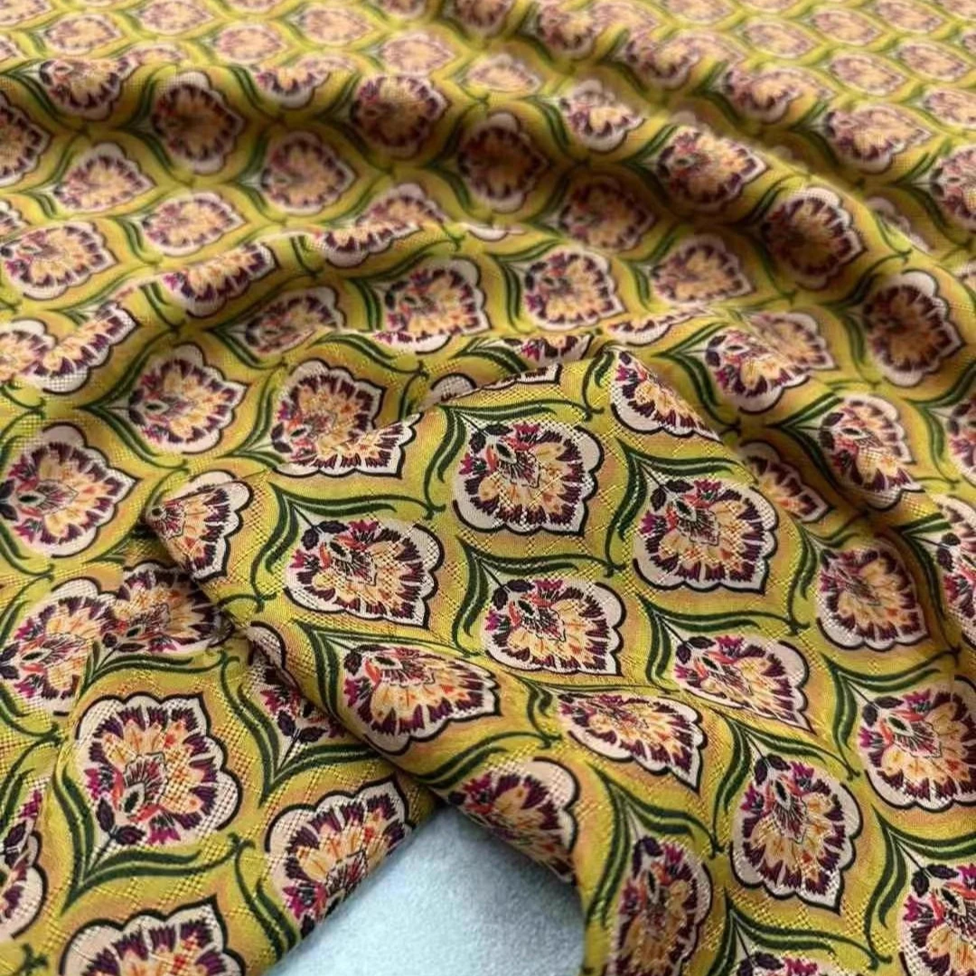 

Тяжелая шелковая ткань шириной 114 см шириной 25 мм с обычным цветочным принтом для шитья своими руками, летние весенние классические брюки, пижамный жилет R2433