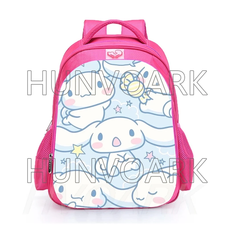 Mochila de dibujos animados Cinnamoroll para estudiantes de escuela primaria, Grado 1 a 6, protección de la columna vertebral, reducción de carga, bolsas escolares dobles