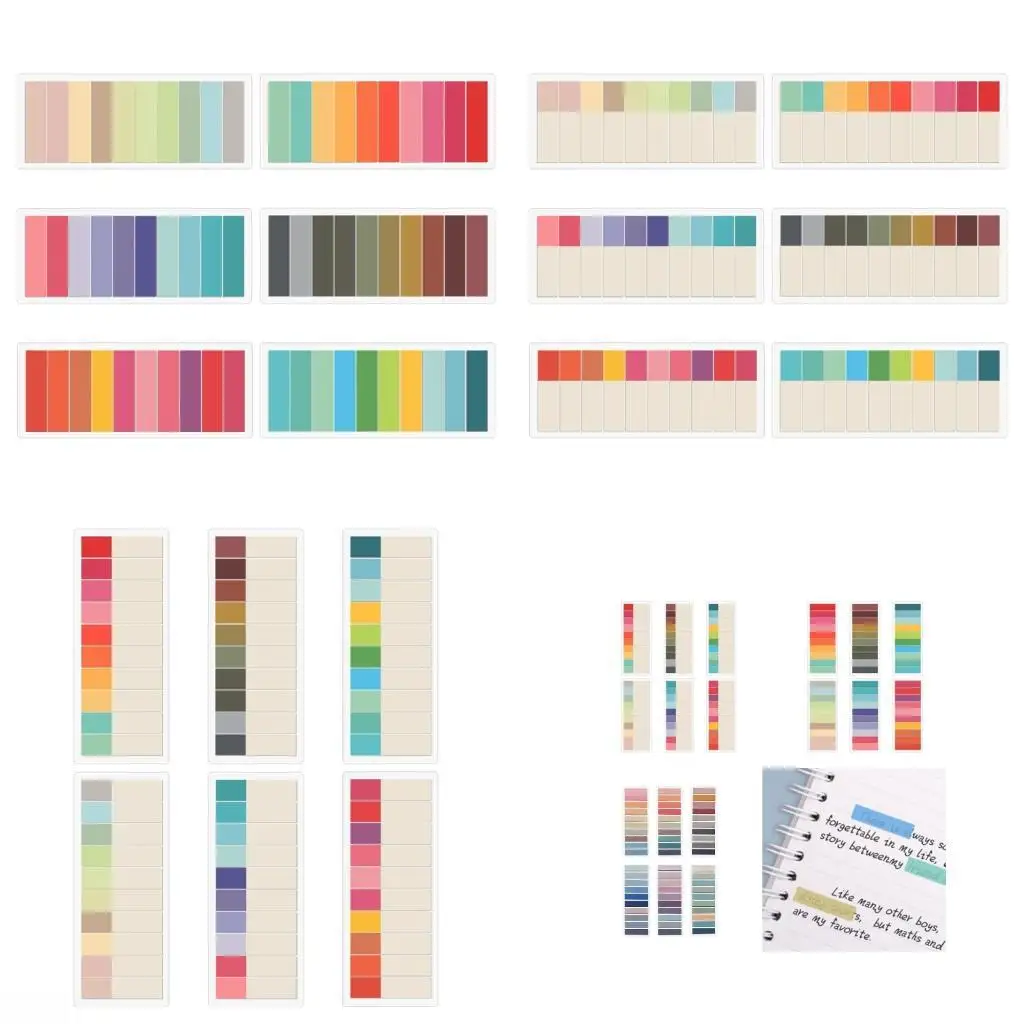 D08B 6 pestañas índice pcs notas más pegajosas estéticas notas simples simples notas más pegajosas