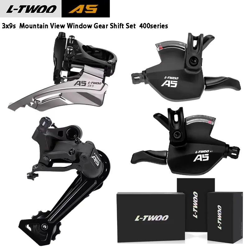 

L-TWOO A5 3x9 Speed Mountain Bike Trigger Shifter Set Low-profile Dual-pull Front Derailleur 95mm Rear Derailleur