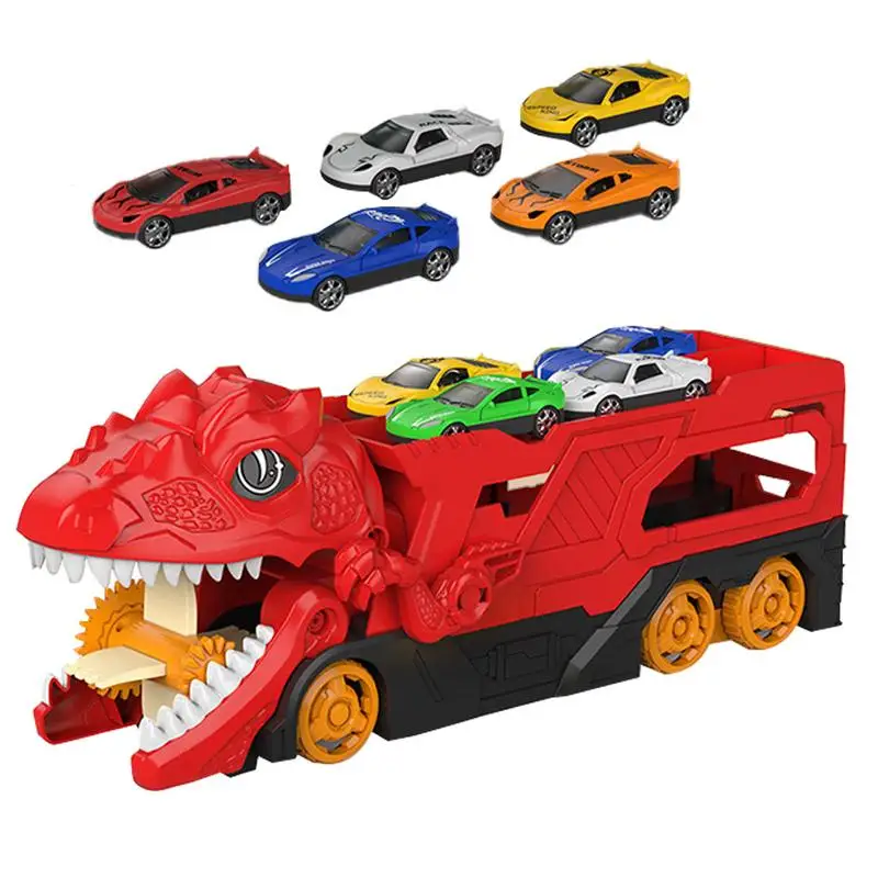 Dinosaur Truck Toy Creative Animal Car Toys Dinosaur Toy Cars Versatile Car Track Toy Dinosaur Transporter Truck For Kids Ages 3