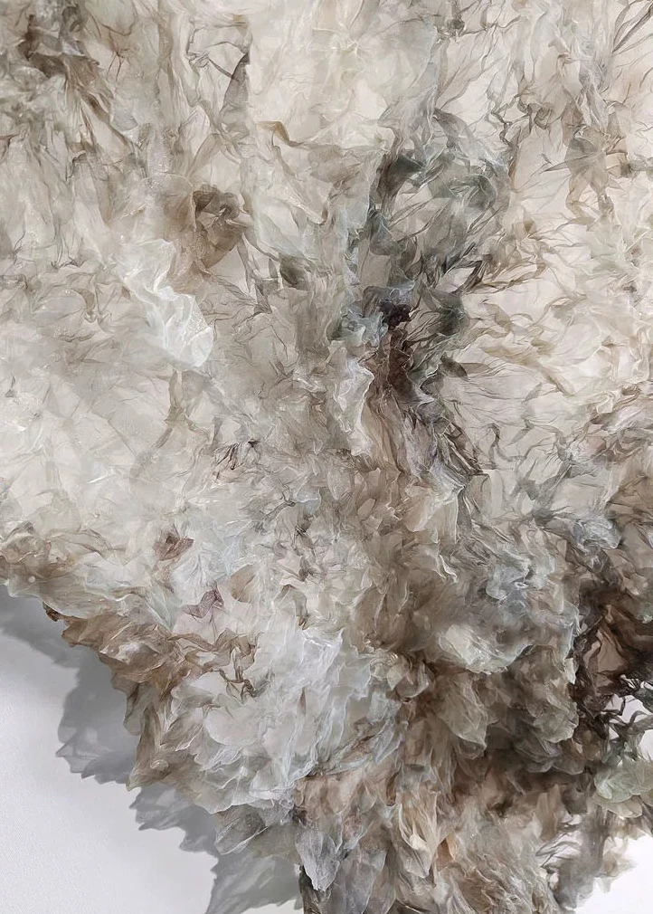 1yard 3D wrinkled texture tissu,DIY Dress Stage background,designer matirial fabric for dress,Halo dyed organza fabric