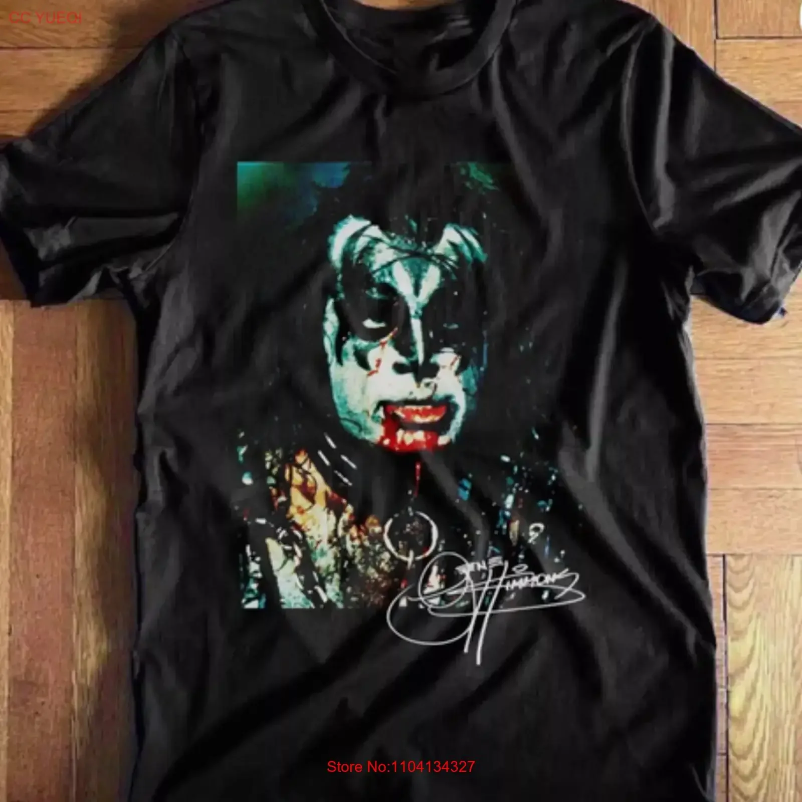 Camiseta de algodón negra de Gene Simmons, todas las tallas, estilo vintage lavado, gráfico elegante, versátil, suave, estilo urbano, ligeramente informal
