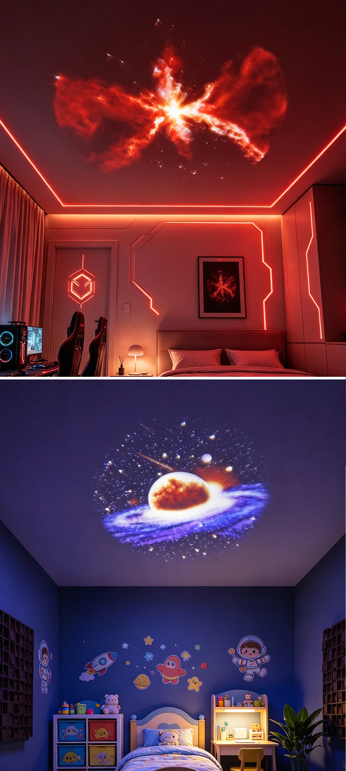 Mini USB Galaxy Star Projector Night Light 5/10/15 Patterns Clear Image With Film Starry Sky Ambient Light For Bedroom Car Decor