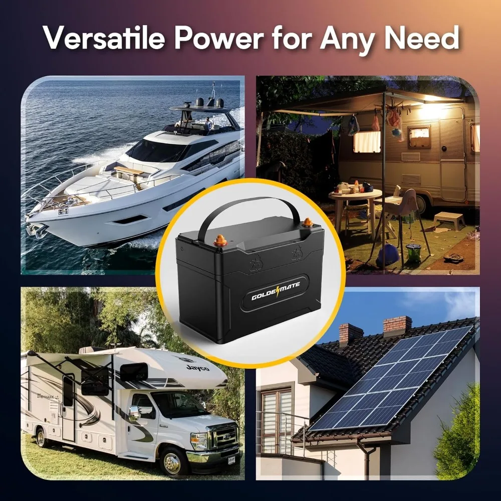 12 V 100 Ah Gruppe 31 LiFePO4-Akku: Bluetooth + IP67 wasserdicht, 100 A BMS und über 5.000 Zyklen ​
