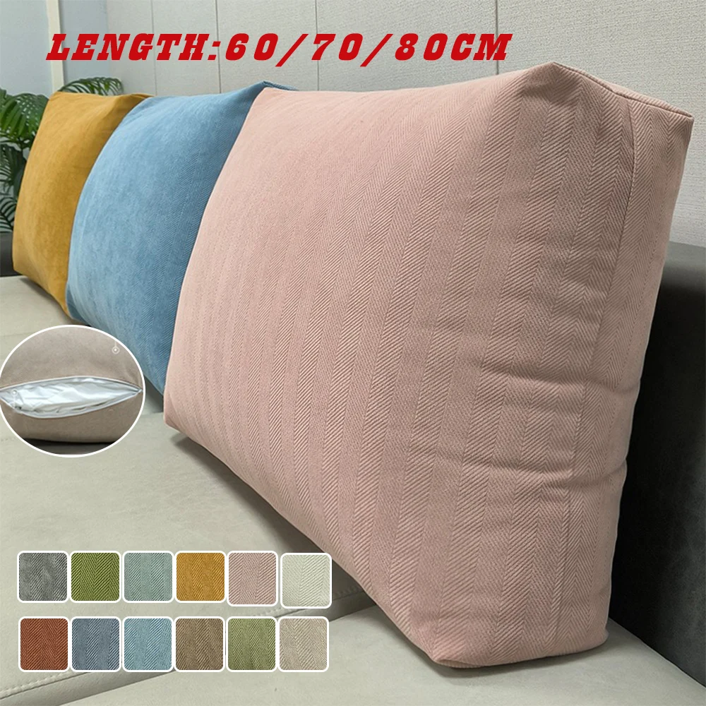 Image of Nordic Chenille Sofa Zurück Große Kissen Rechteckigen Bett Kissenbezug Rückenlehne Kissen Abdeckung Lenden Kissen Wohnzimmer Wohnkultur