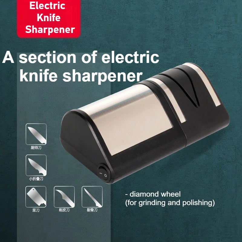 

Electric Knife Sharpener with Diamond Wheel–Fast & Easy Sharpening Grinding and Polishing, Kitchen Tool (Saves Time & Effort)