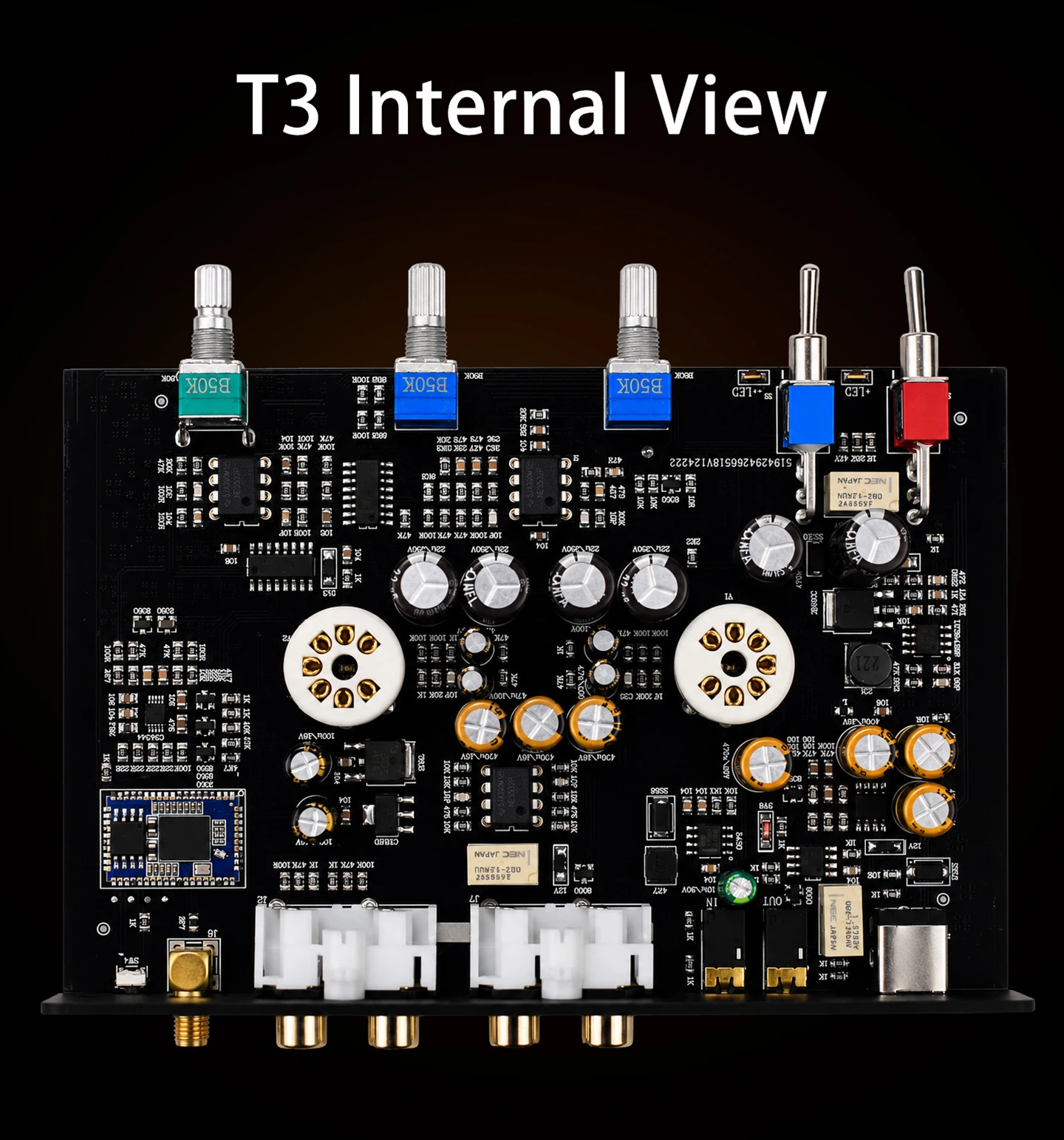 LSYSAQ T3 Vakuumröhren-Vorverstärker Bluetooth 5.4 6J1 Röhren-HiFi-Stereo mit Klangregelung LDAC APTX‑HD Audioeingang für Heimverstärker – Detail 10