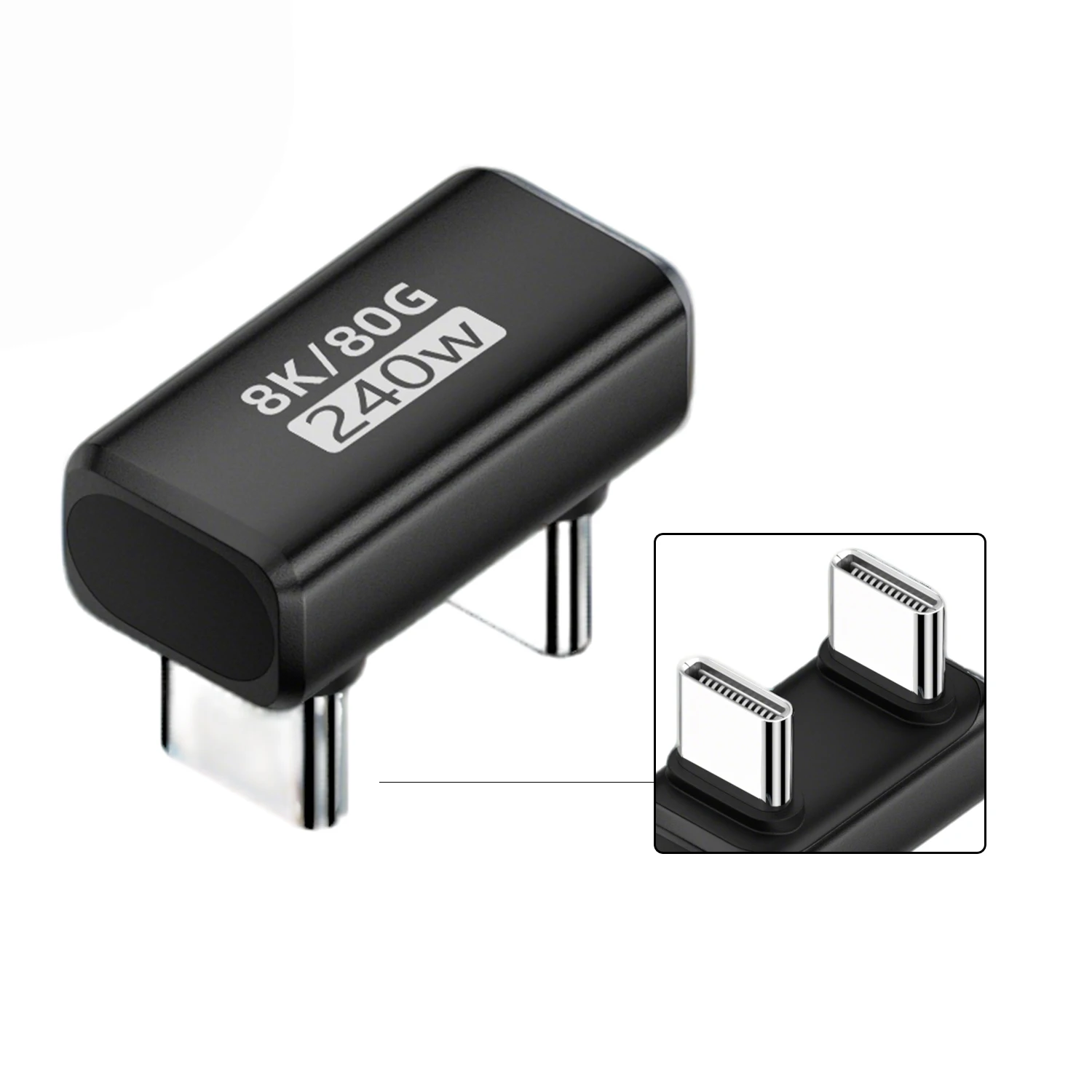USB C Adapter, 80Gbps/240W PD/8K@60Hz, USB Type C Extender Fast Charging Support Thunderbolt 5/4 for iPhone MacBook, Steam Deck