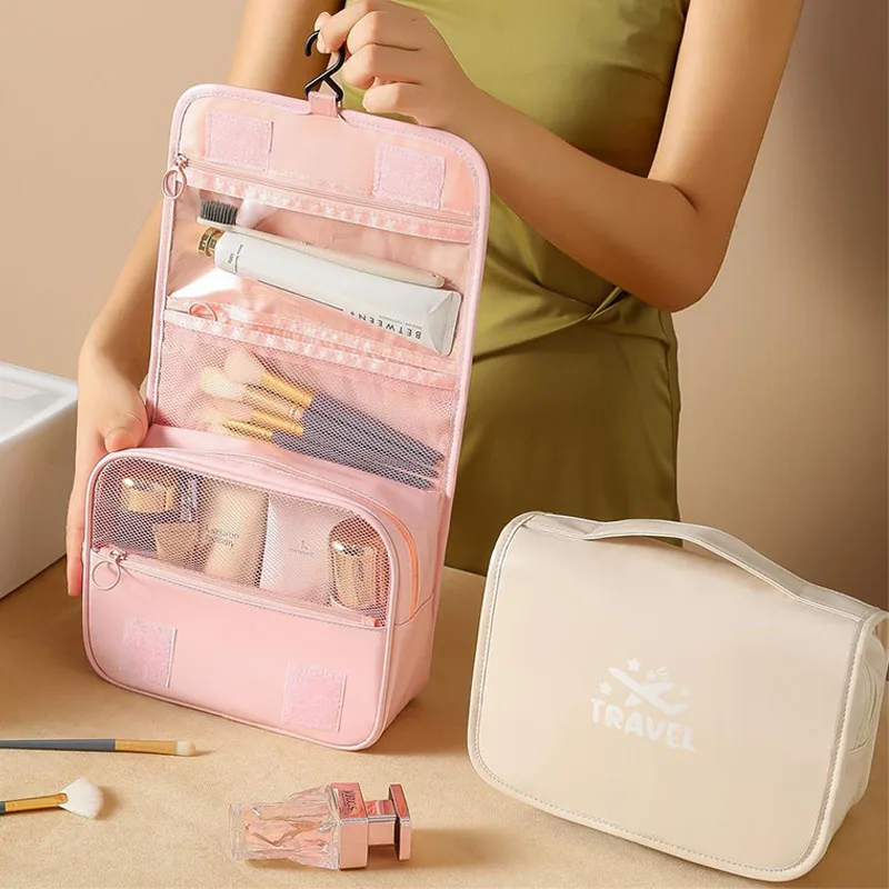 Travel Makeup Bag Waterproof Toiletries Organizer High Quality Women Neceser Bathroom Hook Wash Pouch Hook Makeup Storage Bag