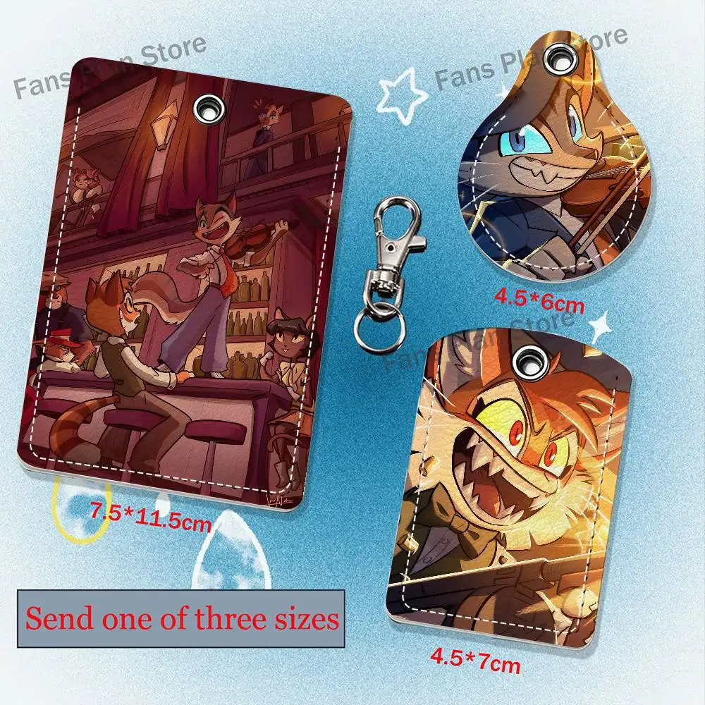 Cartoon L-Lack-adaisy PU Leather Card Holder Keychain Key Ring Door Lock Access Tag ID Access Card Air Tag Case Keychain Card