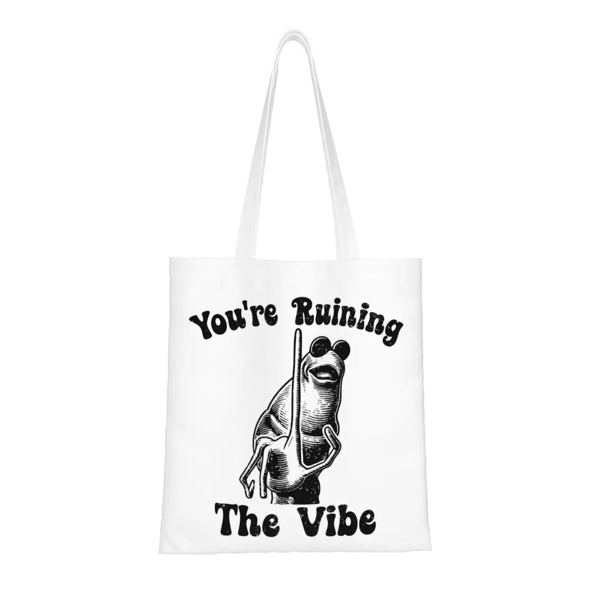 

You're Ruining The Vibe Canvas Tote Handbag Marcus The Worm Shoulder Bags Reusable Shopper Bags for Unisex