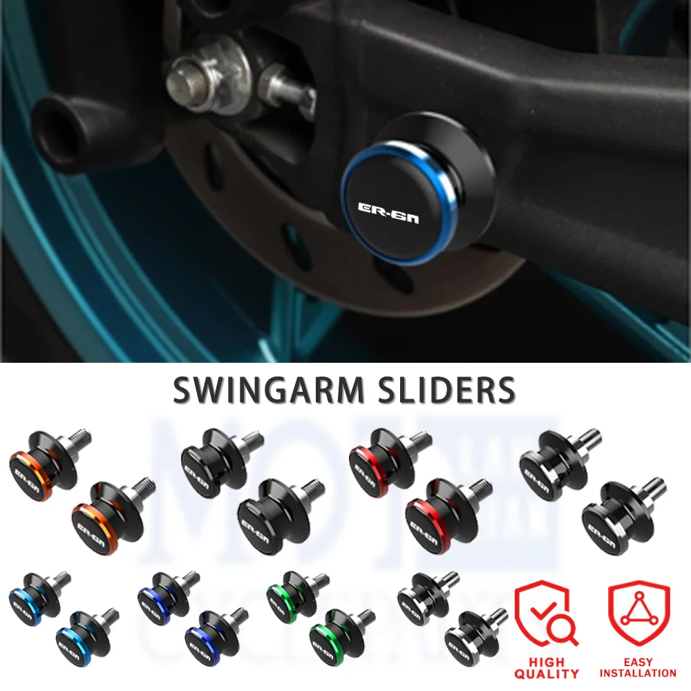 ER-6N Motorcycles Accessories 10MM Swingarm Spools Stand Screws Swingarm Sliders for Kawasaki c 2006 - 2014 2015 2016 2017