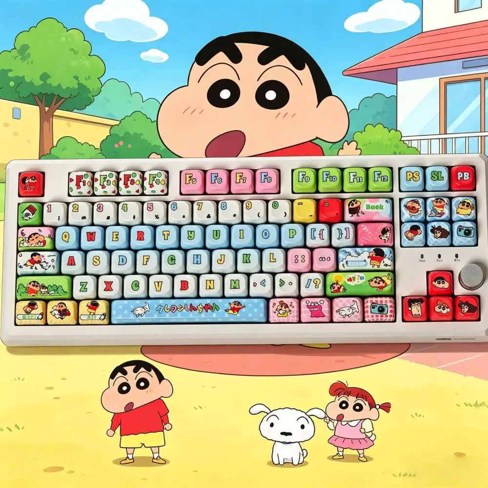 Crayon Shin-Chan Creativity Keyboard Keycaps Anime Luffy Personality Compatible Mechanical Keycaps Cartoon Keyboard Decoration