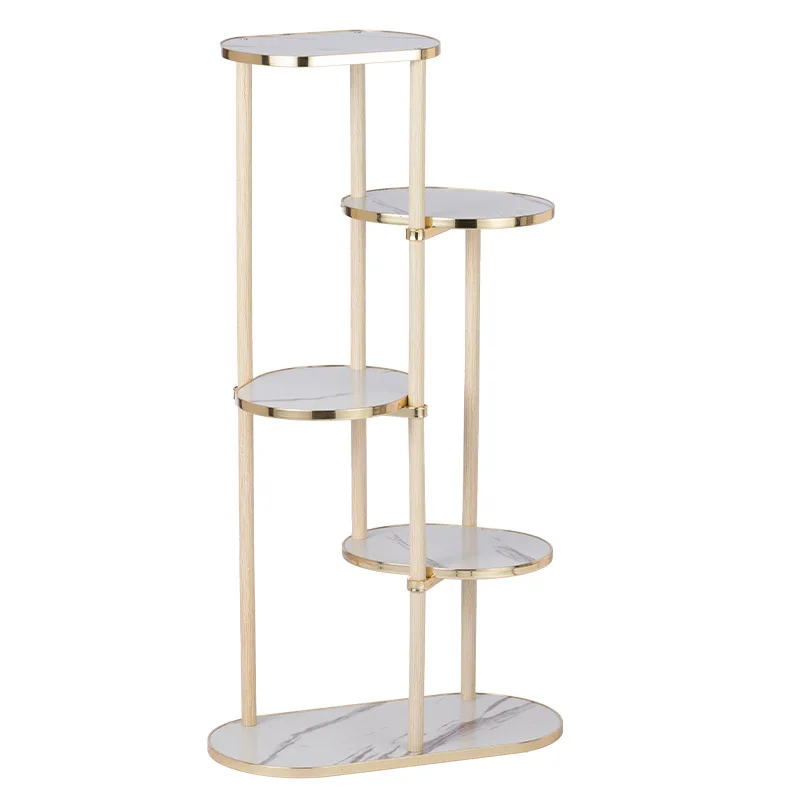 

Flower rack solid wood floor to ceiling light luxury decoration creative table seat living room balcony indoor plant rack