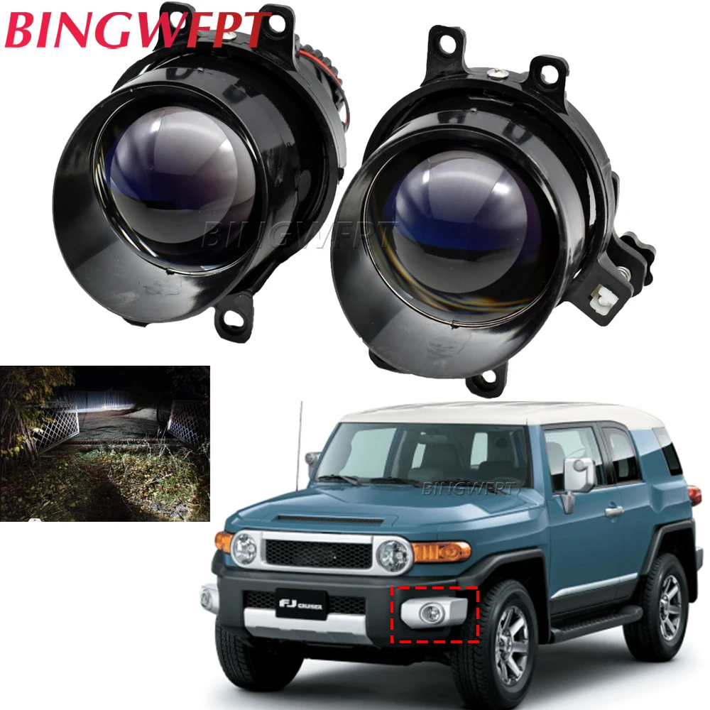 3 Inch Bi Xenon Fog Light Projector Lens Lamps Adjustment Retrofit Styling Use H11 For Toyota FJ Cruiser GSJ1_ 2010~2019