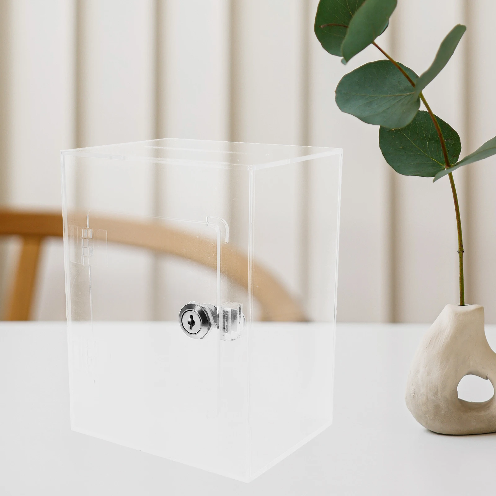 

Clear Acrylic Children Savings Box Coin Bank Key Lock Transparent Piggy Kids Boys Girls Big Square Money Gift Holder