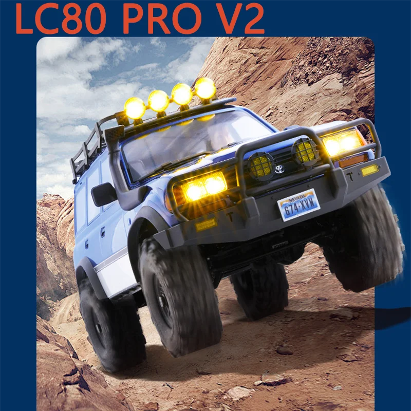 

FMS FCX10P Licensed Toyota LC80 PRO V2 RC Crawler 3541-KV2100 4WD Metal Hydraulic Shock High Low Speed Off Road Climbing Car