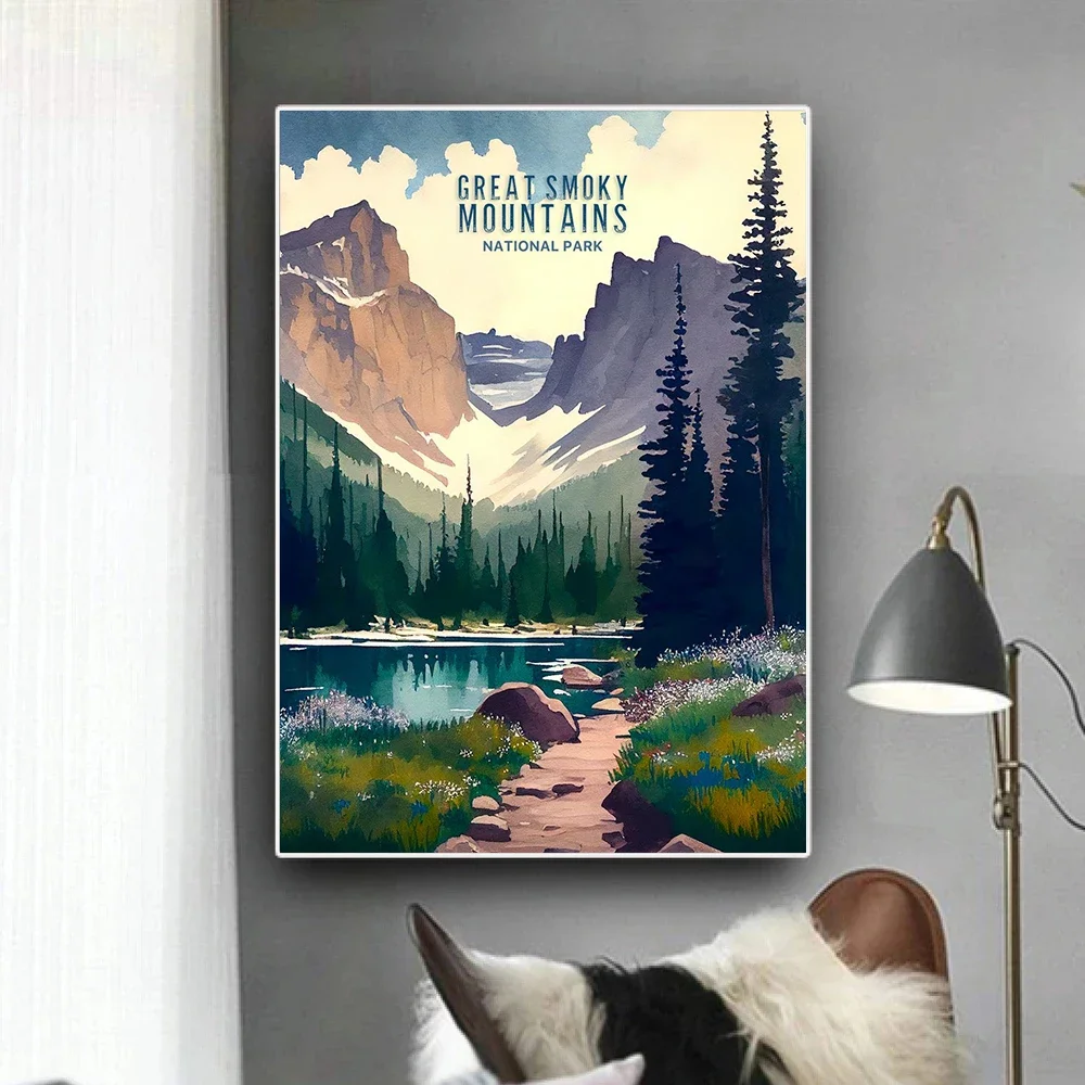 Great Smoky Mountains Arches National Park Poster Print Canvas Painting Nature View Wall Art For Living Room Decor
