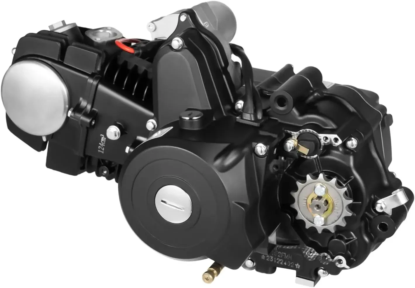 

125CC 4 Stroke Engine Motor, Semi-Auto ATV Motor Engine Kit, Manual Transmission with Reverse, Air-Cooled Electric Start Motor R