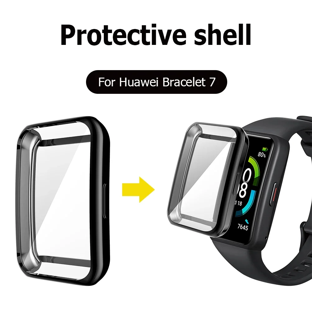 TPU Case Screen Protector Glass for Huawei Band 7 / Band 6 Pro Full Protective Shell Film For Huawei Honor Band 6  Protective