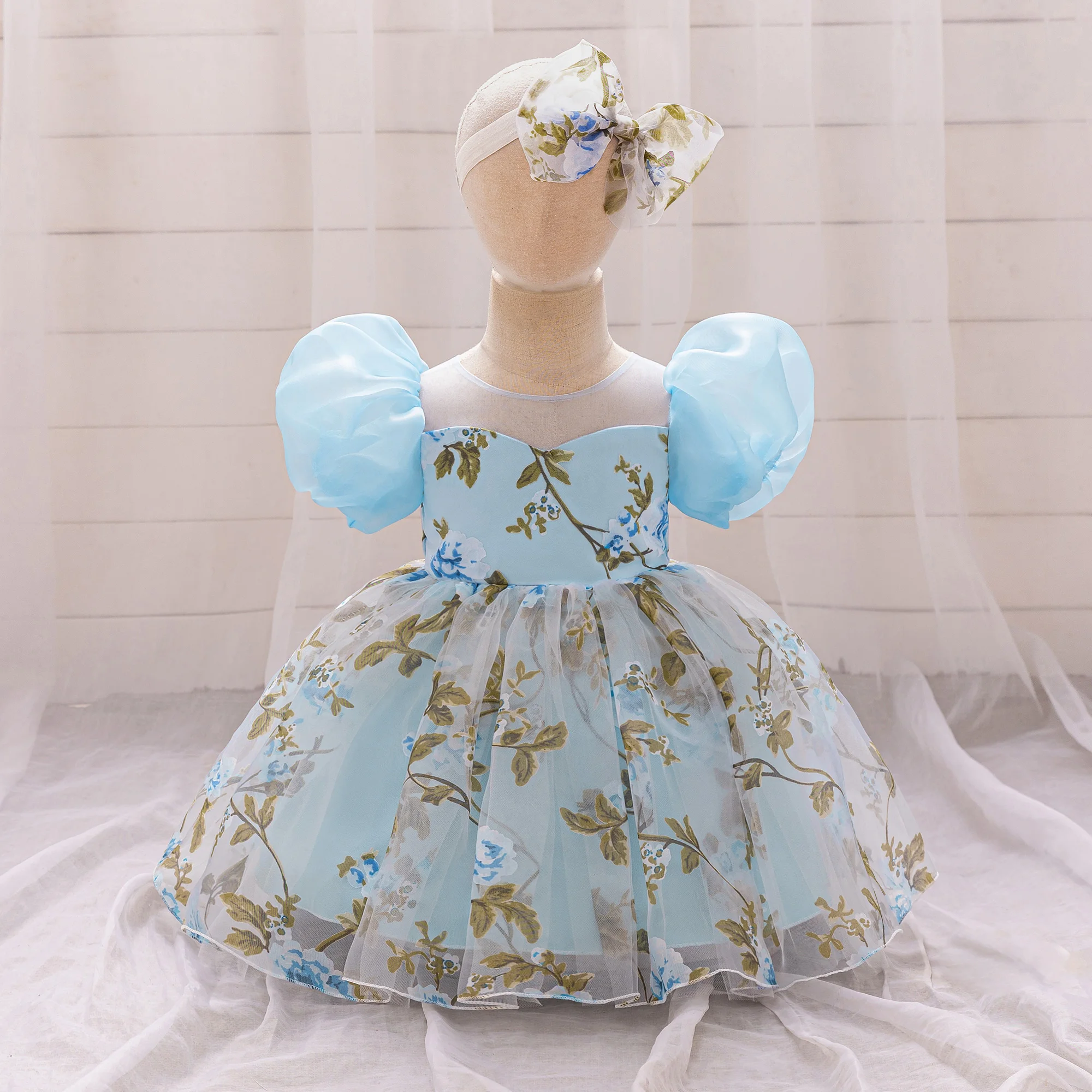 Toddler Girl Summer Casual Dresses Baby Girls Party Dress Kids Wedding Bridesmaid Floral Princess Gown Children Holiday Costumes