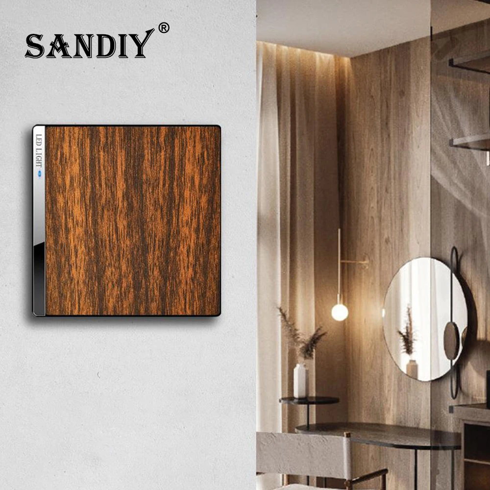 SANDIY Pc Universal Wall Switch 1/2/3/4 Gang 1/2 Way Silver Gray 86*86mm On/Off Control Lamp Panel 16a Ac Lighting Lamp