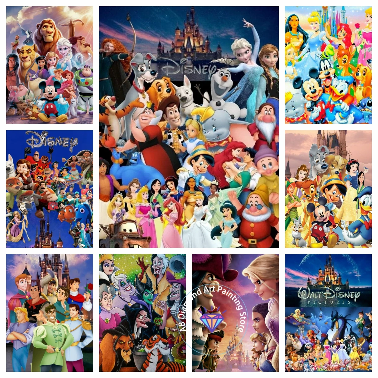 

Disney Family Portrait AB Diamond Painting Kit 5D DIY Diamond Embroidery Cross Stitch Handmade Art Gift Crafts Home Decor Gift