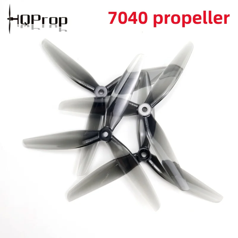 2 Pairs HQProp 7X4X3 7040 7inch 3 Blade/Tri-Blade Propeller Light Grey (2CW+2CCW) Poly Carbonate for FPV RC Drone