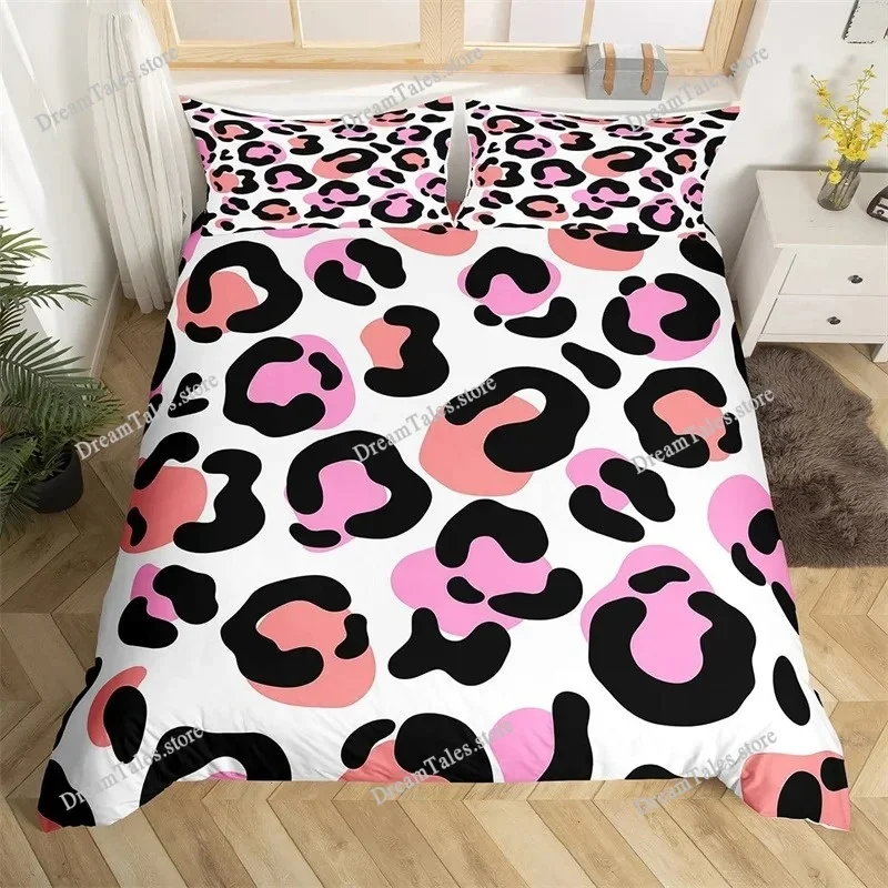 Leopard Cheetah Comforter Cover Twin Zebra Snake Giraffe Animal Skin Print Duvet Cover Abstract Geometric Patchwork Bedding Set7